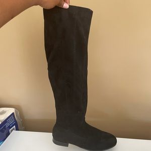 Black Suede Knee Boots